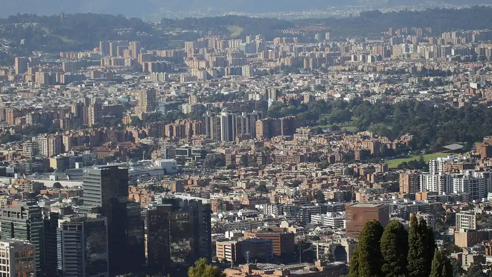 A wide view across Bogota, Colombia