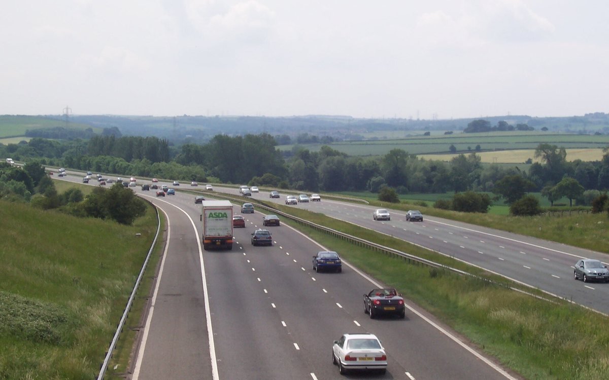 Traffic on an English motorway