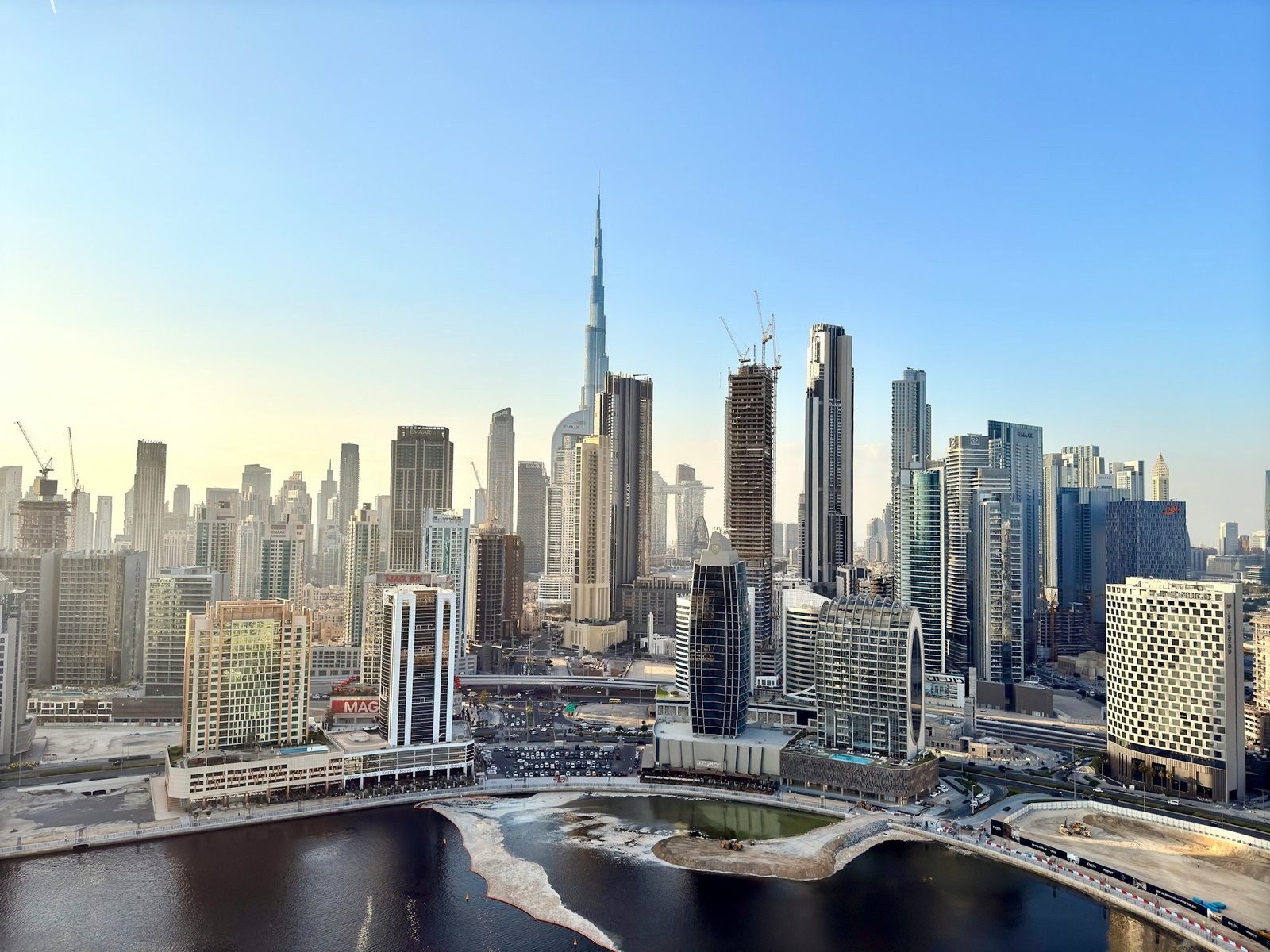 Modern Dubai skyline with the Burj Khalifa