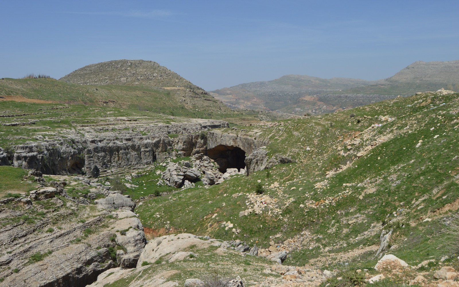 Rocky upland terrain in Lebanon under a clear sky