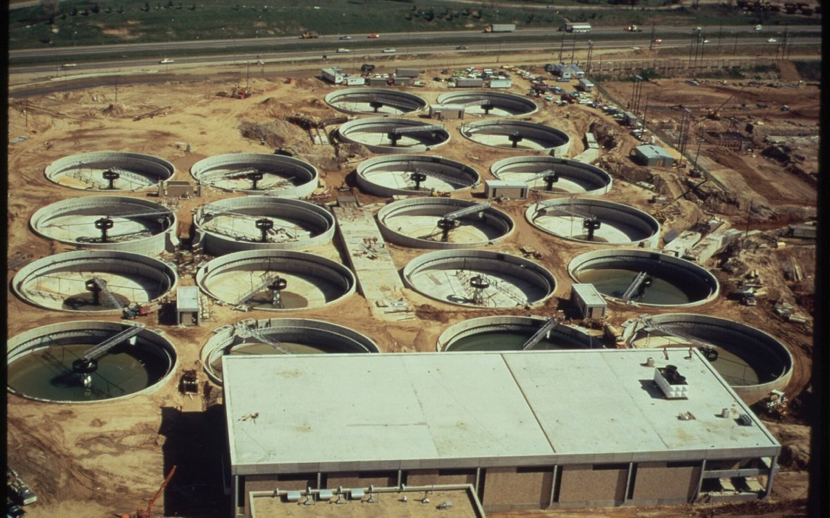 Aeration tanks at a sewage treatment works