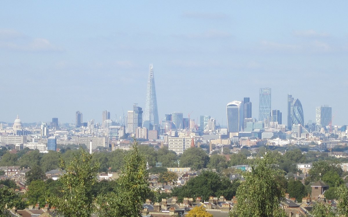 The City of London skyline seen from the south