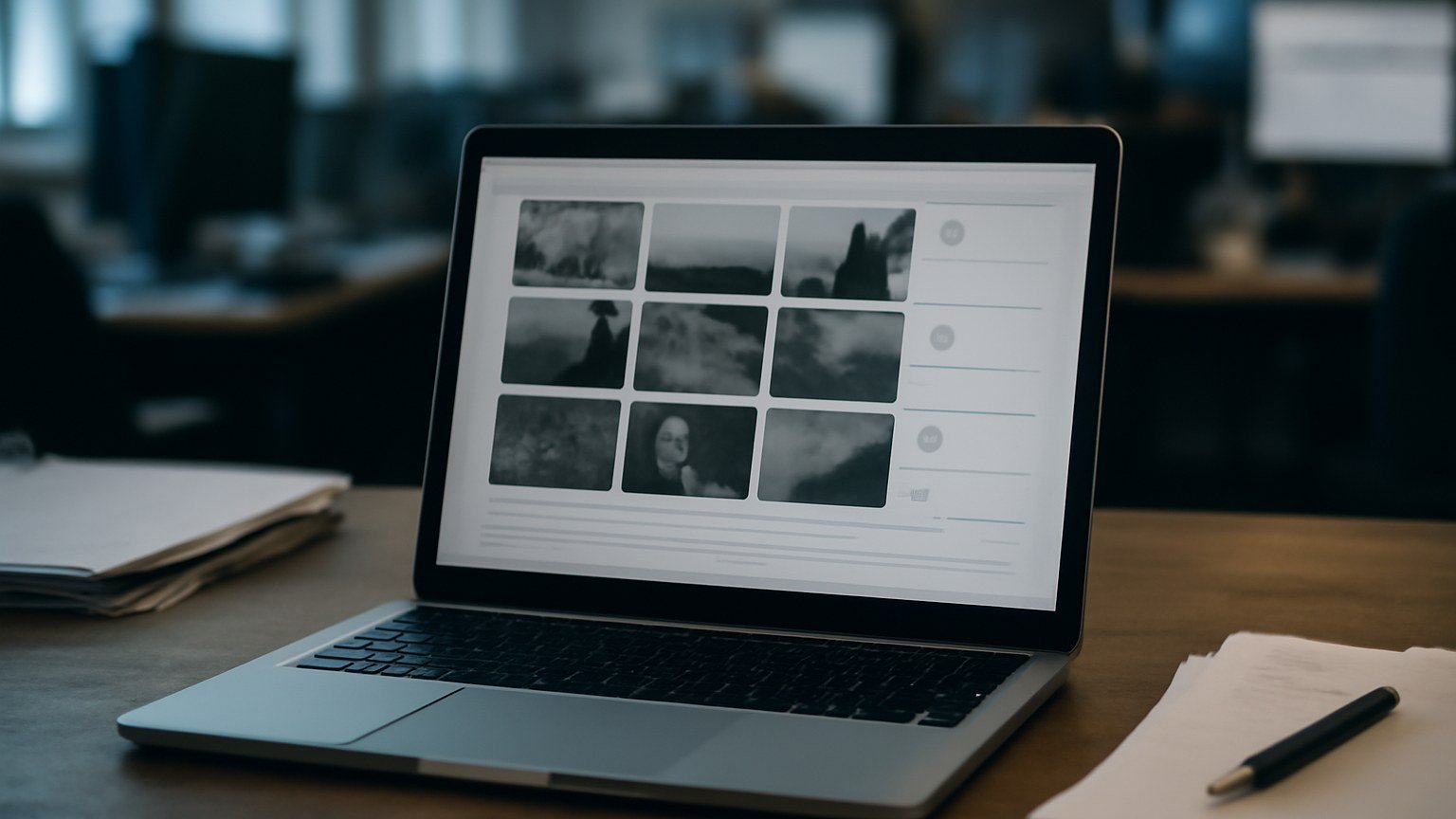 A generic social media moderation screen on a laptop
