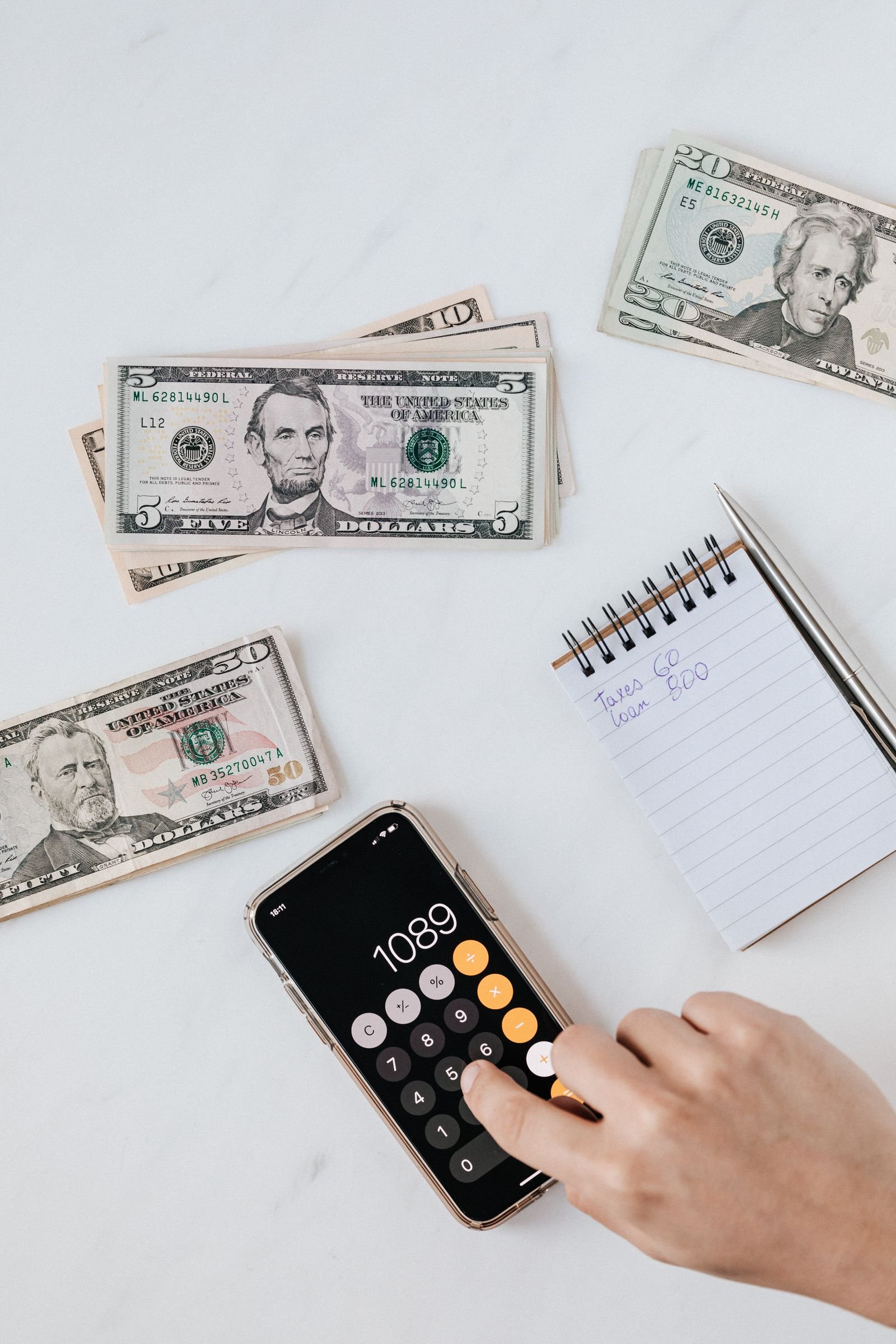 Cards and household budget notes