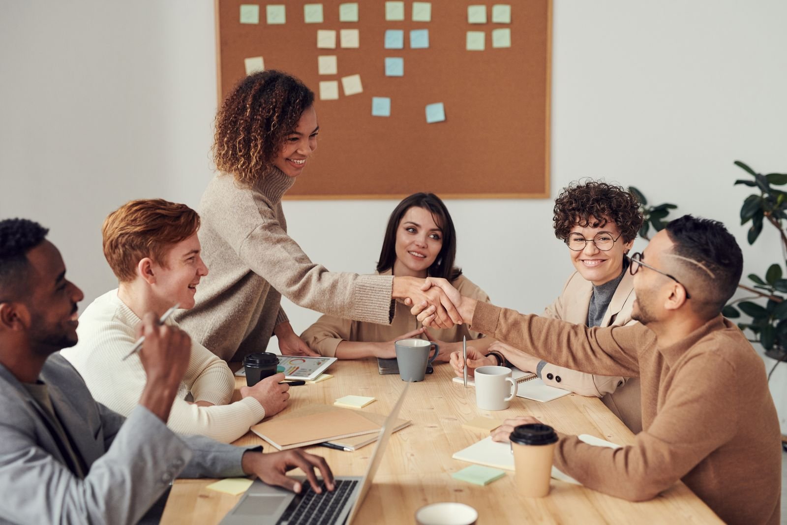 Professional workplace discussion